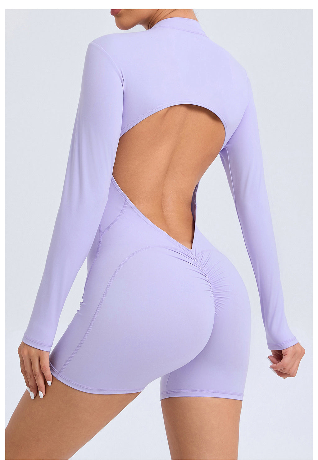 ENTERIZO MANGA LARGA ZIPPER ESPALDA DESCUBIERTA – SOPORTE Y ESCULPIDO TOTAL